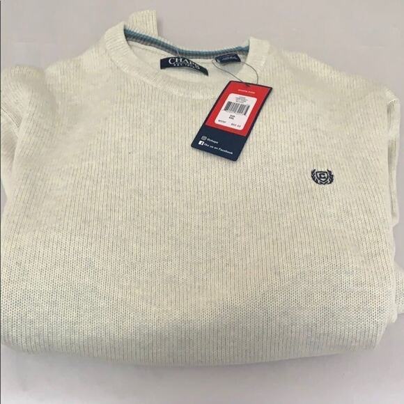 NWT CHAPS BEIGE SWEATER LOGO‎ CREWNECK SIZE VARIOUS - Picture 8 of 8